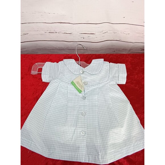 The Oaks Apparel 6M White‎ & Blue Checked Dress With Bottoms & Bunny Embroidery - Picture 2 of 9